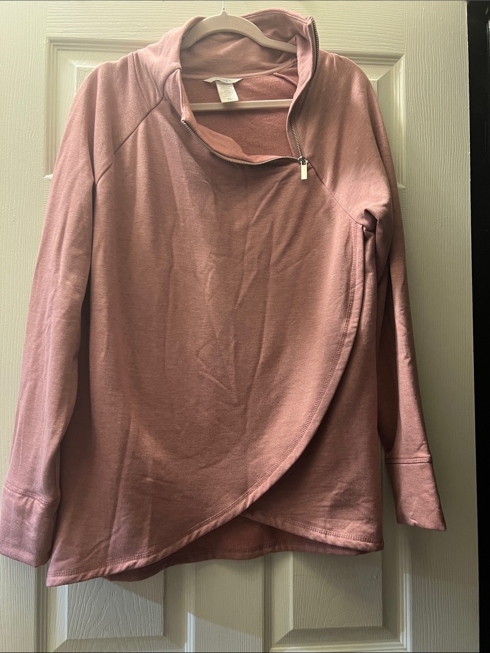 Jockey Dusty Rose Asymmetrical Zip Pullover